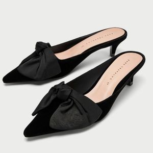 Zara kitten pointed heel with bow